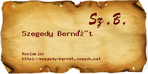 Szegedy Bernát névjegykártya