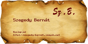 Szegedy Bernát névjegykártya